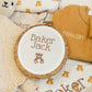 Embroidered Linen Name Plate