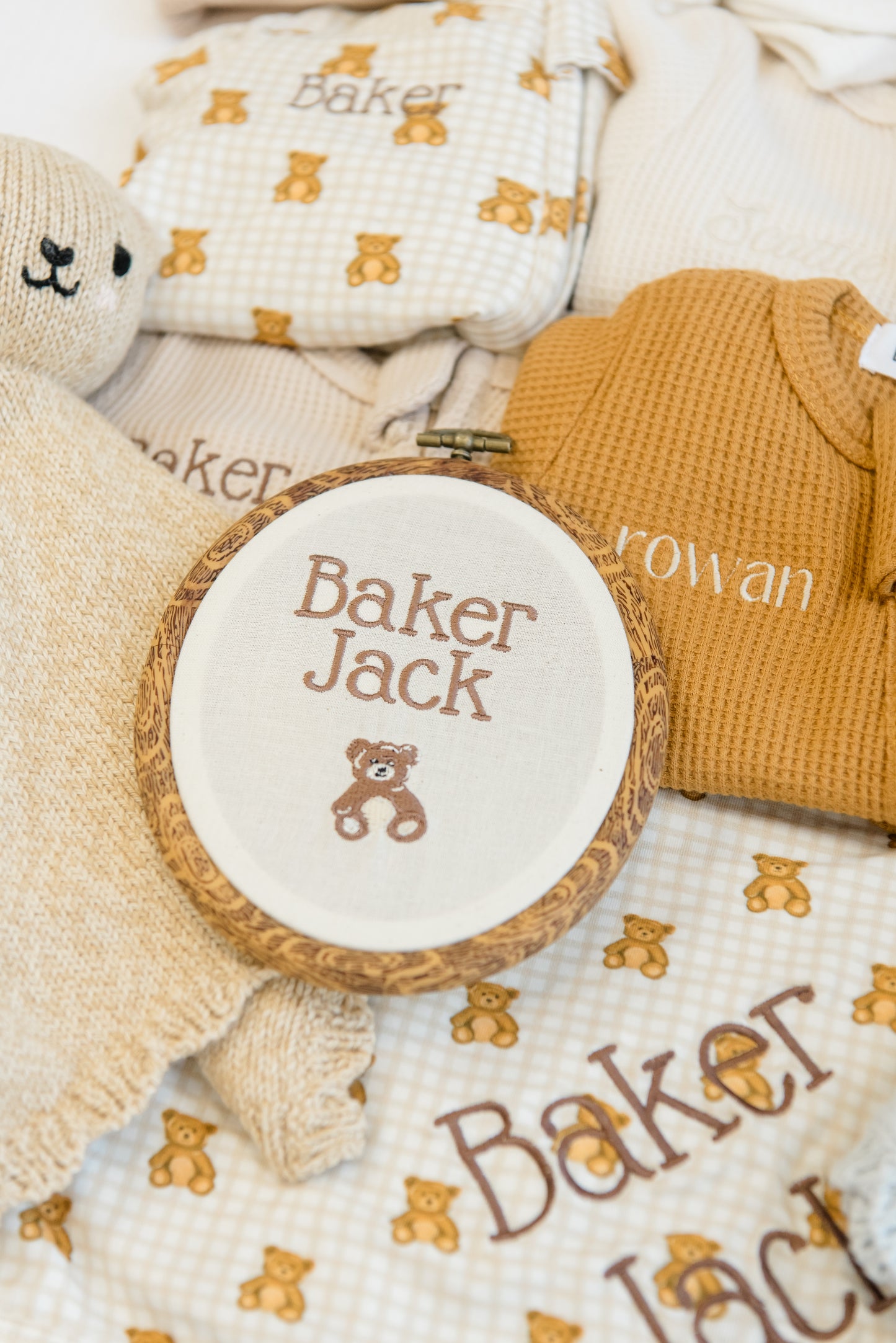 Embroidered Linen Name Plate