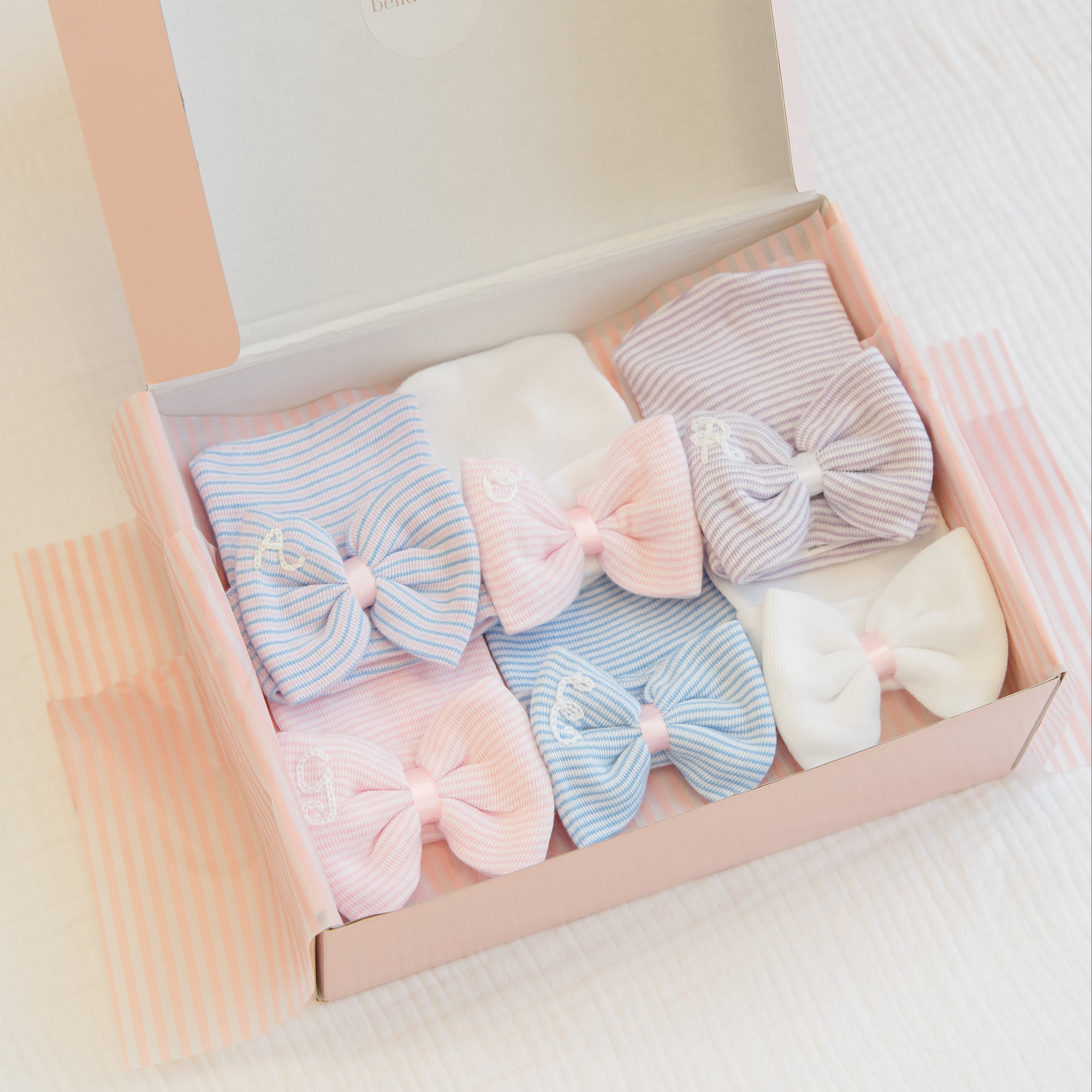 Hand Stitched Newborn Bow Hat