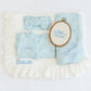 Personalized Baby Girl Gift Set | Embroidered Bamboo Footie, Swaddle, Name Plate & Headband