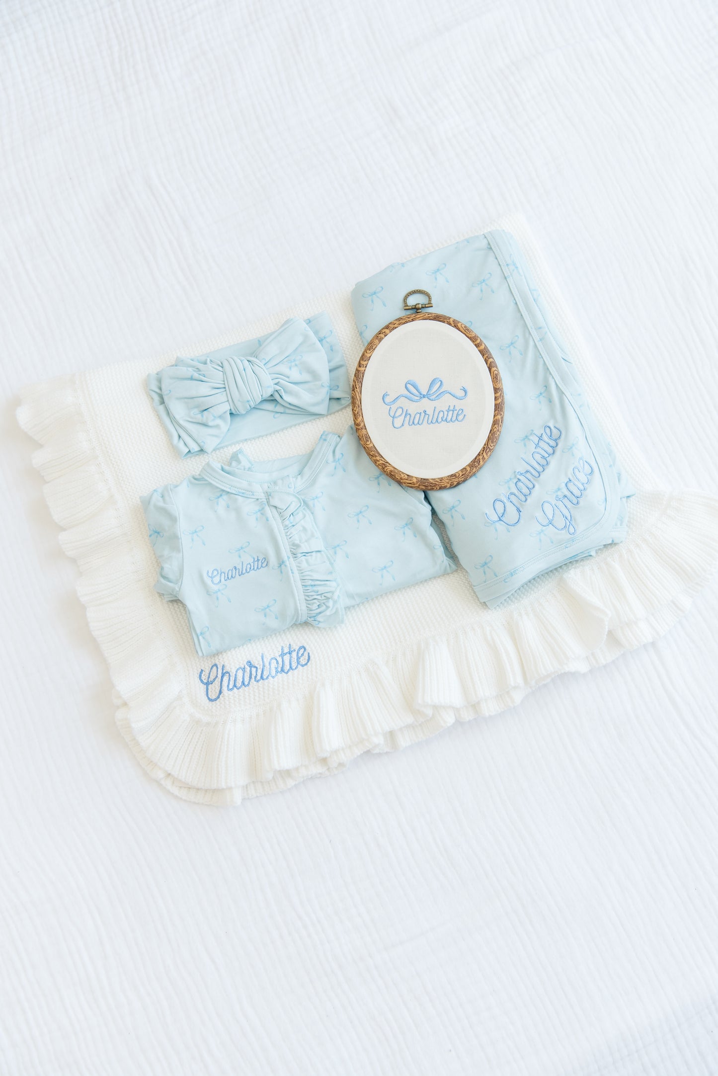 Embroidered Linen Name Plate