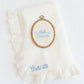 Embroidered Knitted Ruffled Blanket