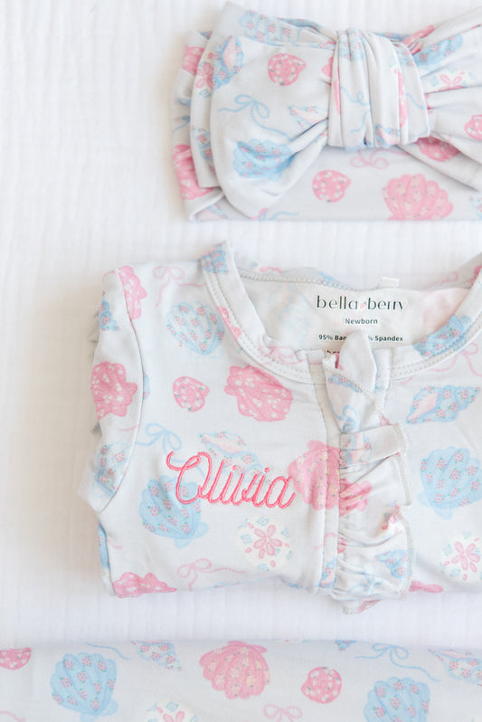 Personalized Bamboo Ruffled Footie