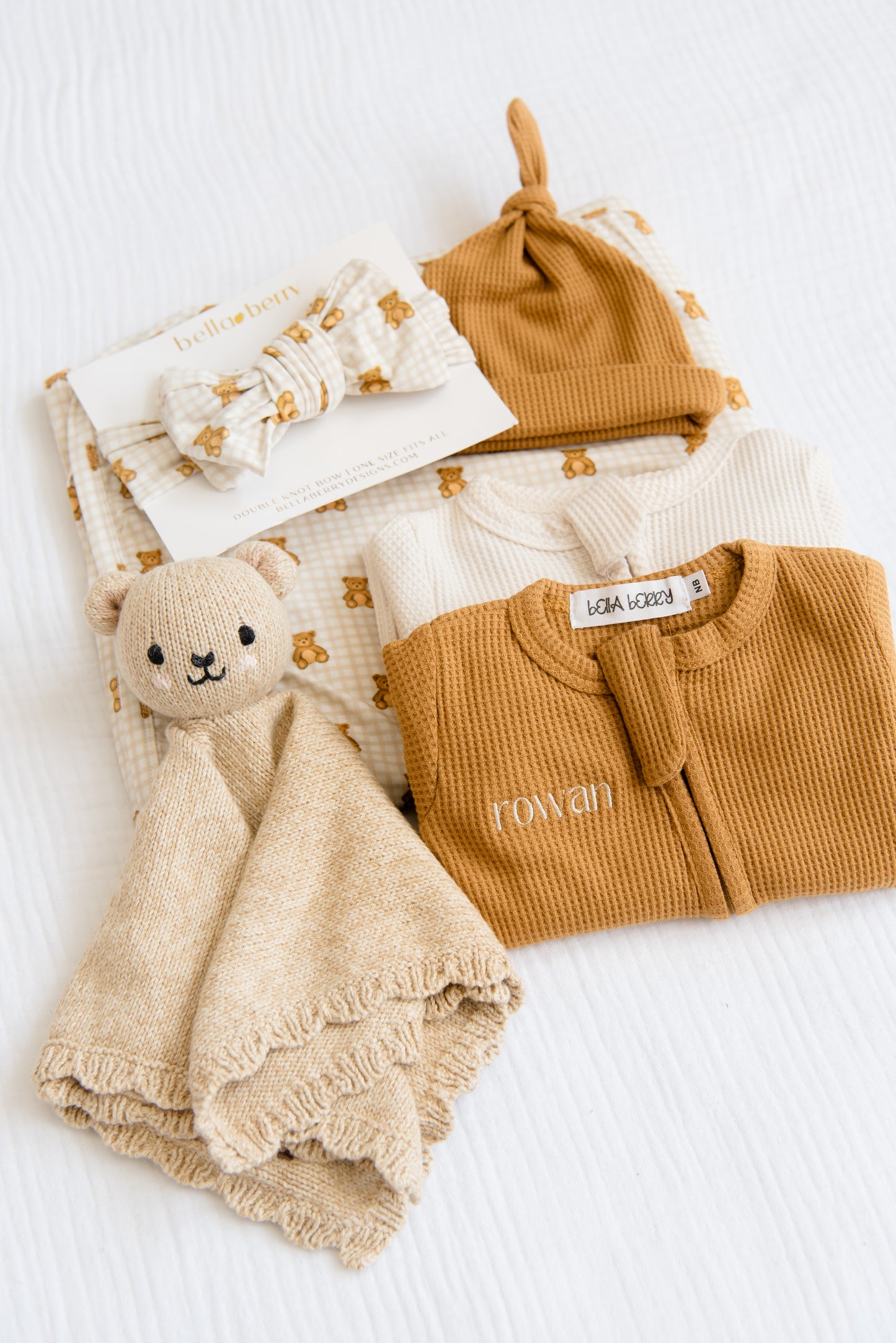 Personalized Organic Waffle Knit Footie