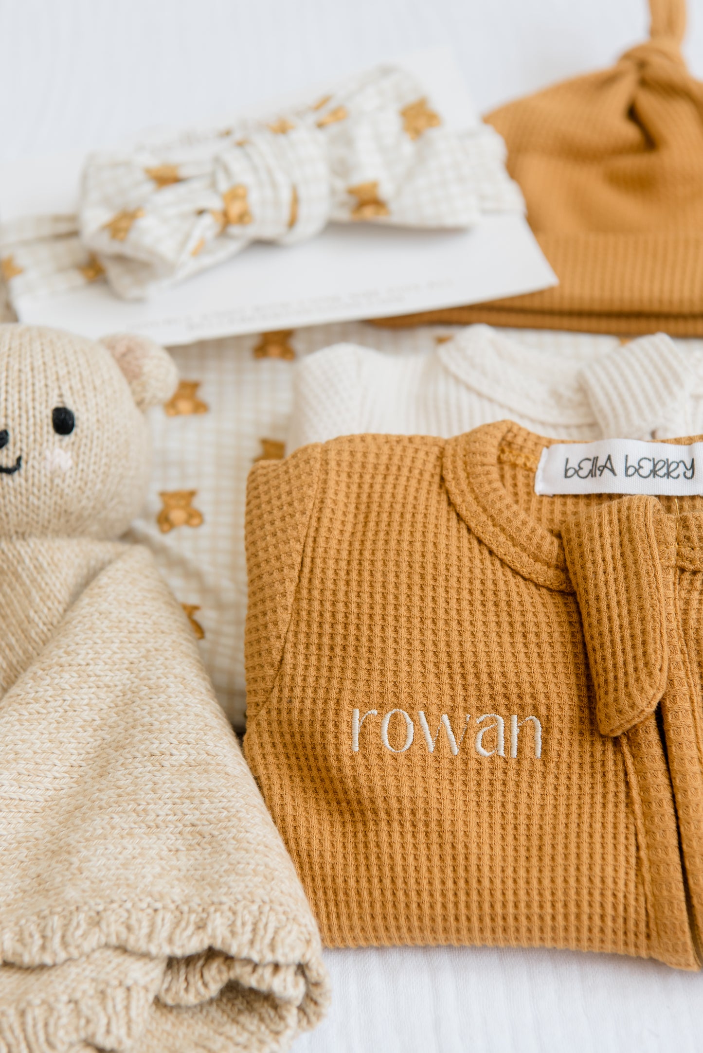 Personalized Organic Waffle Knit Footie