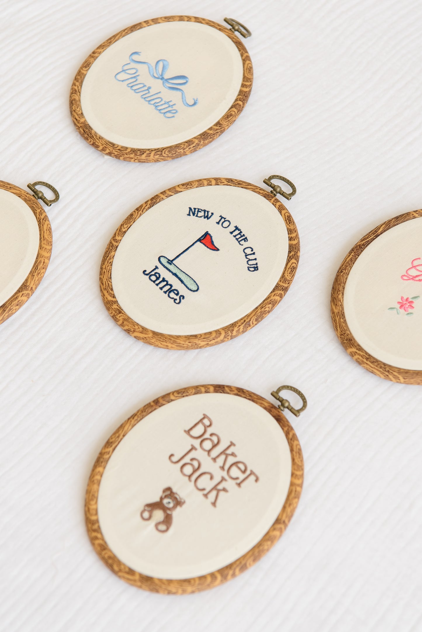 Embroidered Linen Name Plate