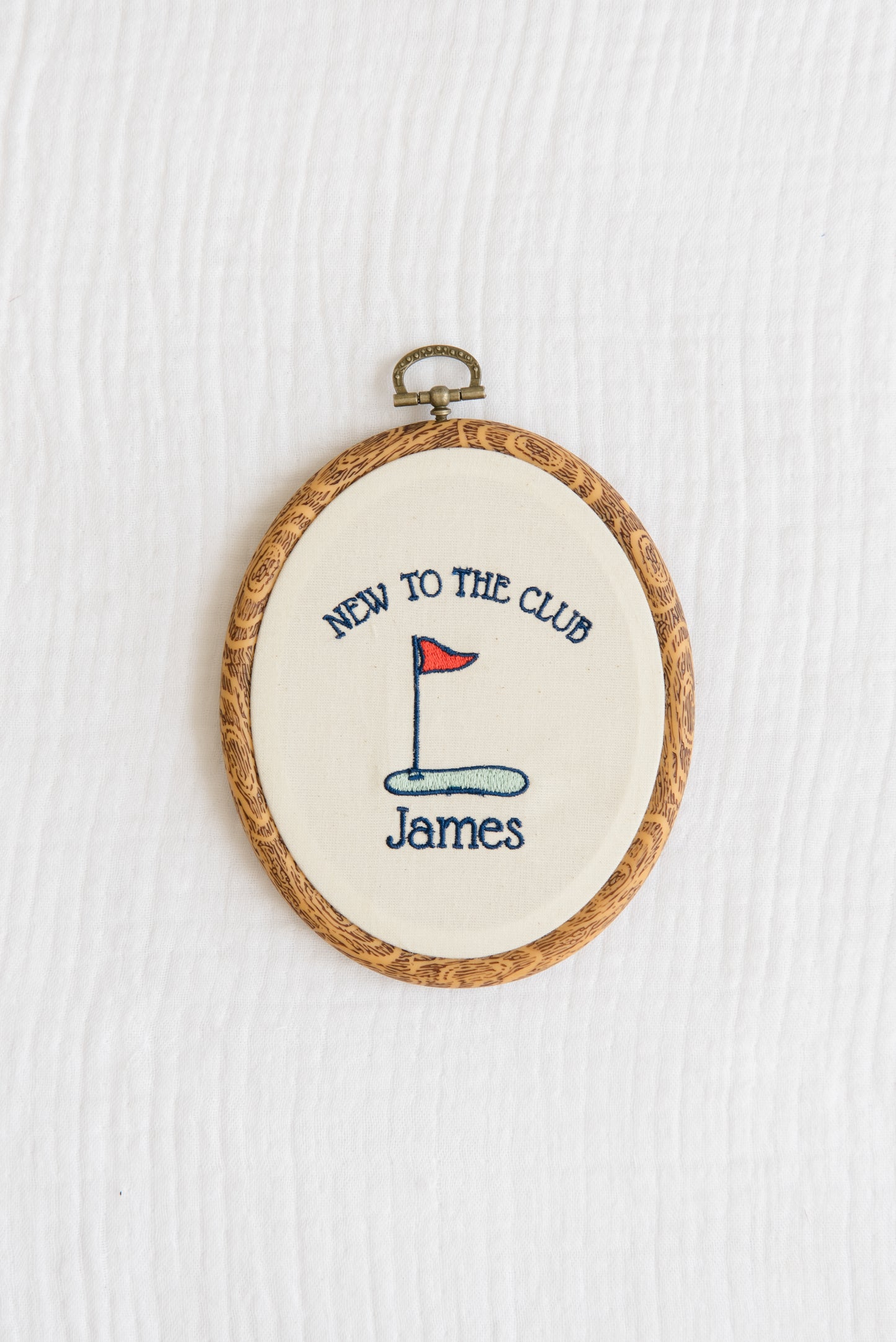 Embroidered Linen Name Plate