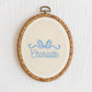Embroidered Linen Name Plate
