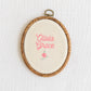 Embroidered Linen Name Plate