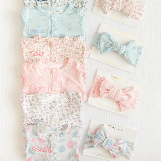 Personalized Bamboo Ruffled Footie