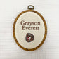 Embroidered Linen Name Plate