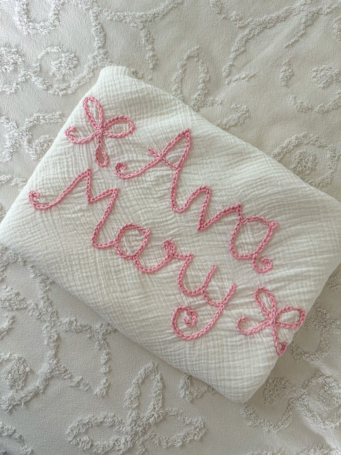 Hand Stitched Muslin Swaddle Blanket