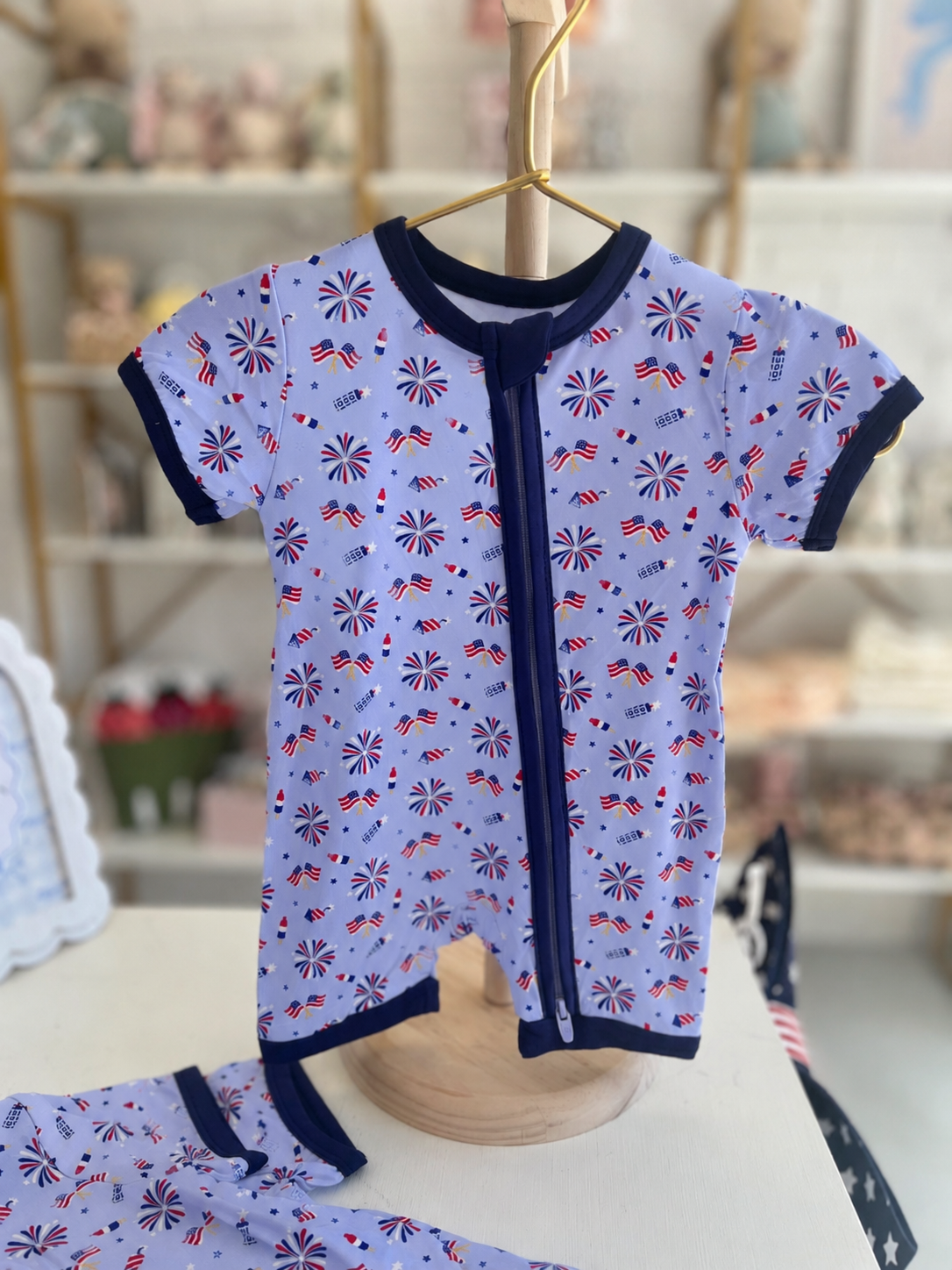 Tiny Firecracker Bamboo Romper