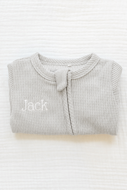 Personalized Organic Waffle Knit Footie