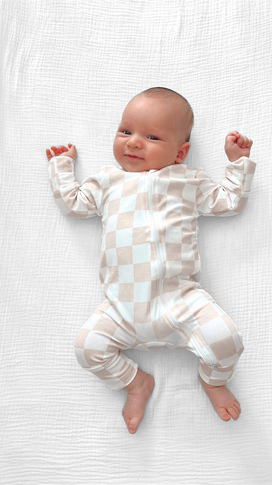 Organic Cotton Checkered Romper