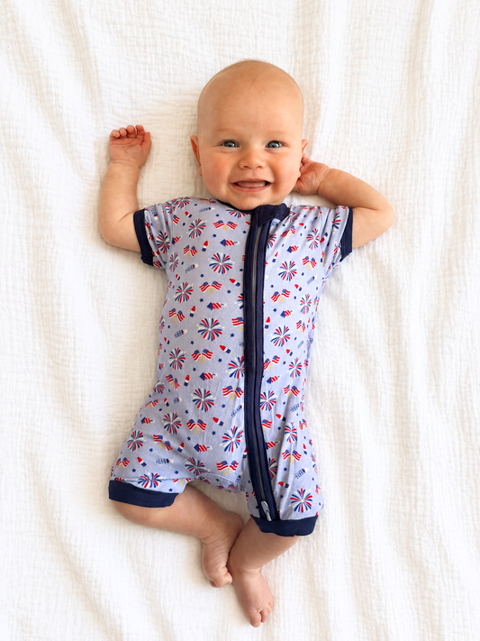 Tiny Firecracker Bamboo Romper