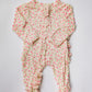 Pink Blossom Ruffled Footie