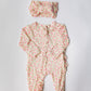 Pink Blossom Ruffled Footie