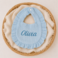 Embroidered Muslin Ruffle Bib