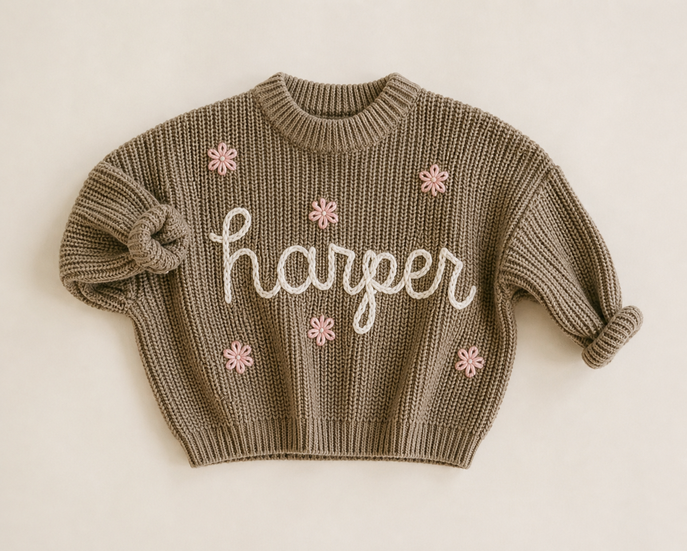 Hand Stitched Chunky Knit Sweater