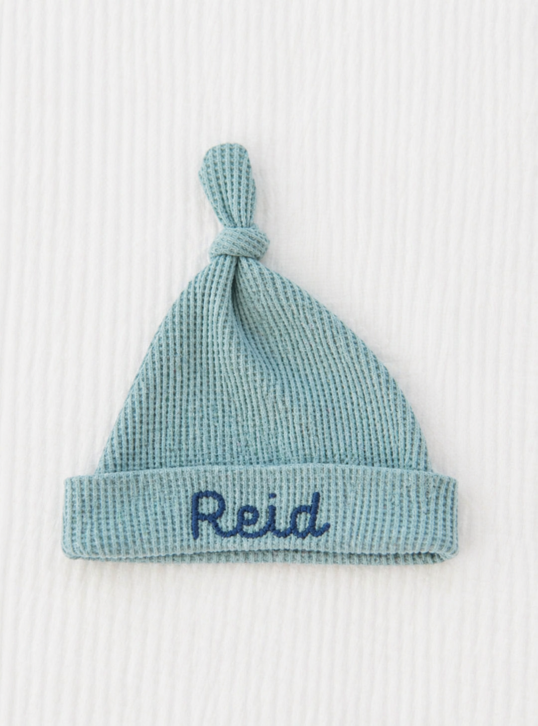 Personalized Hand Stitched Waffle Knit Hat