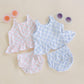 Organic Cotton Checkered Baby Girl Set - BellaBerryDesigns