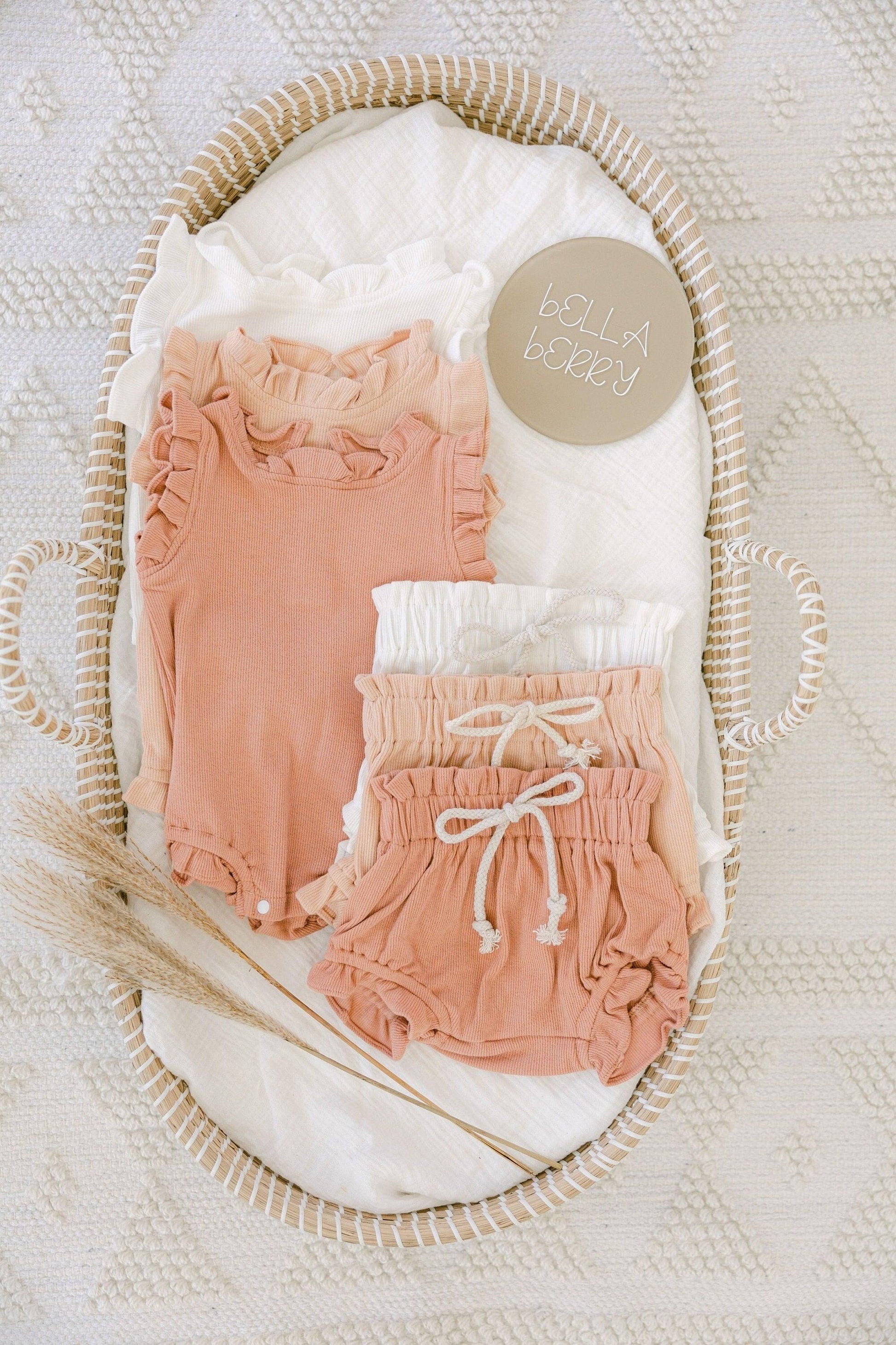 Baby Girl Ruffle Romper and Shorts - BellaBerryDesign