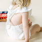 Custom Patriotic White Ruffle Romper with Bow