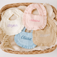 Embroidered Muslin Ruffle Bib