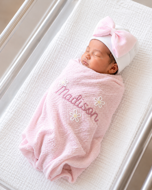 Hand Stitched Muslin Swaddle Blanket