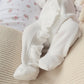 Organic Waffle Knit Ruffled Footie With Bow