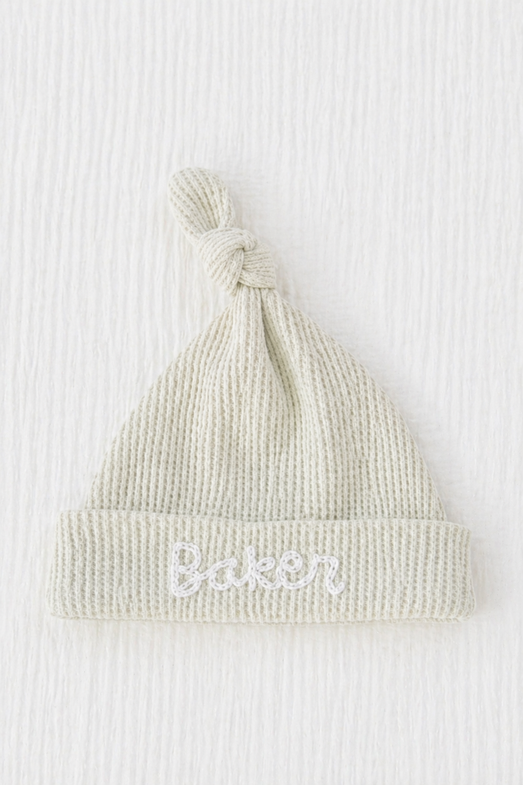 Personalized Hand Stitched Waffle Knit Hat