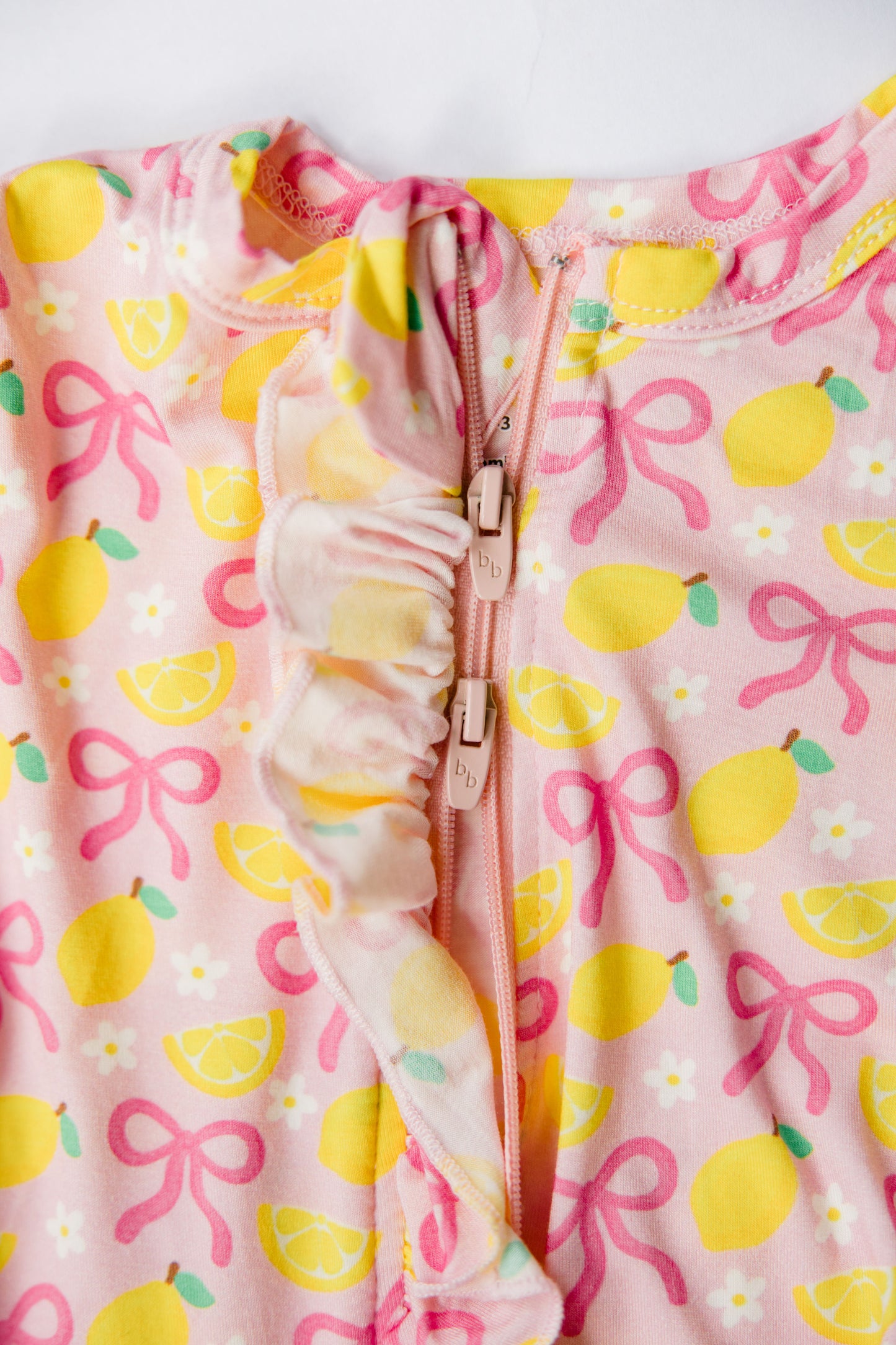 Pink Lemonade Ruffled Footie