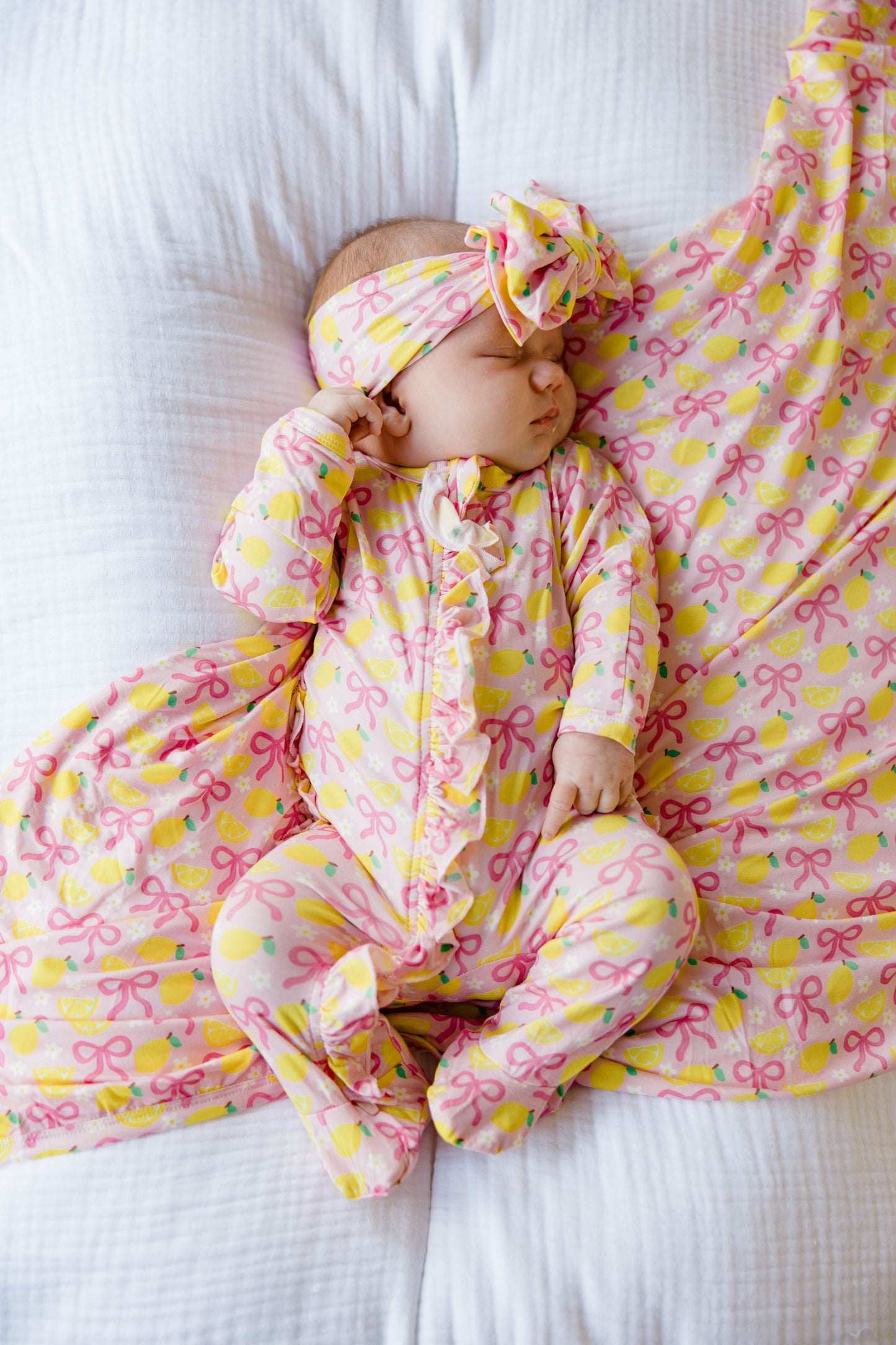 Pink Lemonade Ruffled Footie