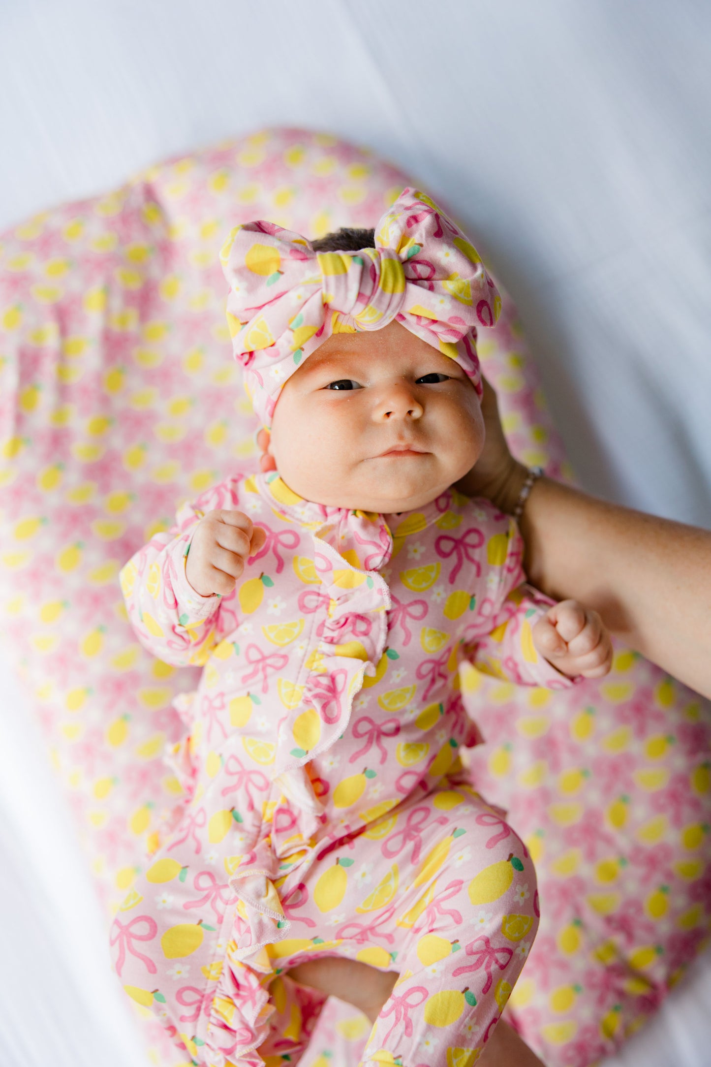 Pink Lemonade Ruffled Footie