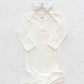 Personalized Organic Cotton Knotted Gown with Hand Stitched Bow Hat