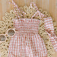Gingham Bubble Romper With Bow - BellaBerryDesigns