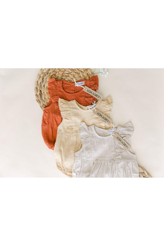 Linen Bubble Romper - BellaBerryDesigns