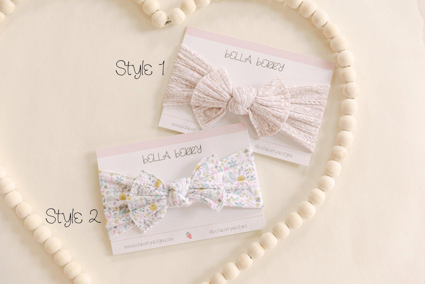 Floral Baby Girl Bow Headband - BellaBerryDesigns
