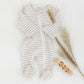 Striped Cotton Waffle Knit Footie - BellaBerryDesigns