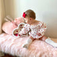 Baby Girl Valentines Day Outfit | Muslin Cotton Baby Girl Romper | Red Heart Baby Girl Romper and Headband | Baby Girl Bodysuit
