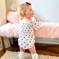 Baby Girl Valentines Day Outfit | Muslin Cotton Baby Girl Romper | Red Heart Baby Girl Romper and Headband | Baby Girl Bodysuit