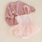 Baby Girl 2 Piece Bubble Tutu and Sweater Outfit | Baby Girl Tutu Onesie and Sweater | 2 Piece Summer to Fall Outfit for Baby Girls