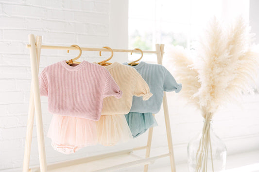 Baby Girl 2 Piece Bubble Tutu and Sweater Outfit | Baby Girl Tutu Onesie and Sweater | 2 Piece Summer to Fall Outfit for Baby Girls