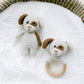 Crochet Puppy Baby Toy | Crochet Baby Rattle With Grip Ring | Soft Stuffed Puppy | Baby Sensory Rattle Toy | Crochet Knitted Sensory Toy