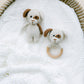 Crochet Puppy Baby Toy | Crochet Baby Rattle With Grip Ring | Soft Stuffed Puppy | Baby Sensory Rattle Toy | Crochet Knitted Sensory Toy